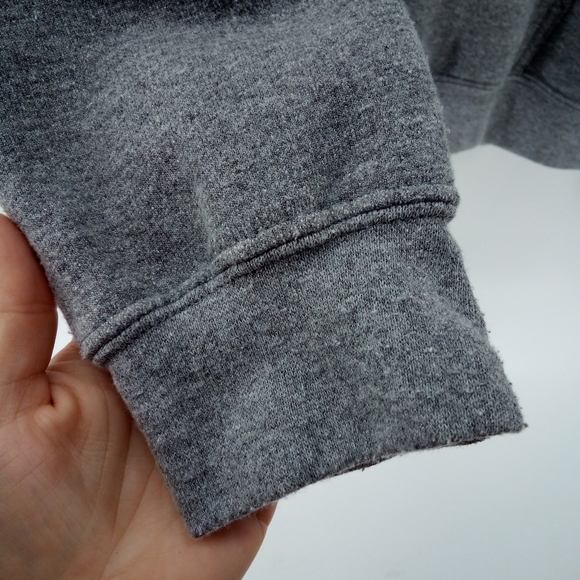 Funhaus Cotton Polyester Gray Hoodie Kangaroo Pocket S Yellow Lettering - Picture 6 of 7